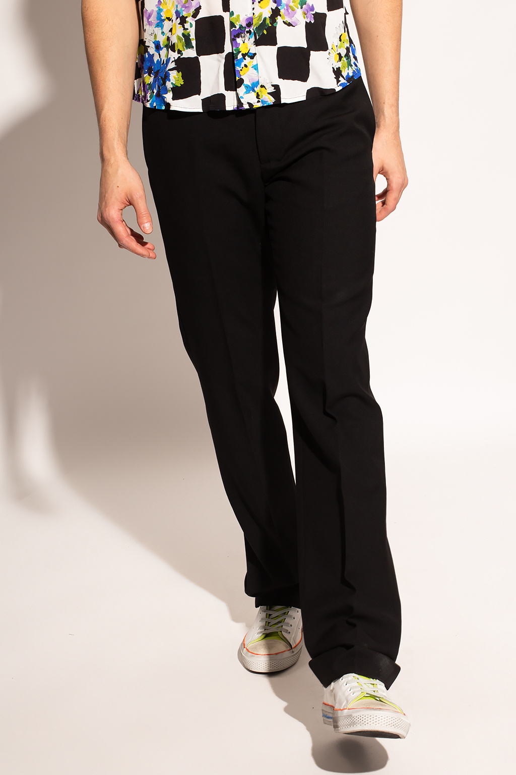 Off-White Pleat-front trousers with logo